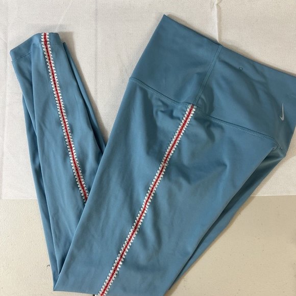 Nike Pants - NEW Size S Small Womens Nike Yoga 7/8 Crochet Edge Light Blue Legging DA1037-424